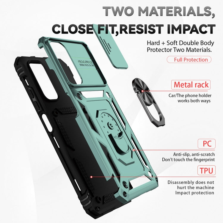 For Xiaomi Redmi Note 11 Global Sliding Camshield Holder Phone Case(Dark Green)