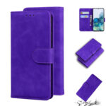 For Samsung Galaxy S20 Skin Feel Pure Color Flip Leather Phone Case(Purple)