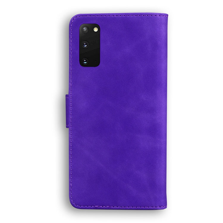 For Samsung Galaxy S20 Skin Feel Pure Color Flip Leather Phone Case(Purple)