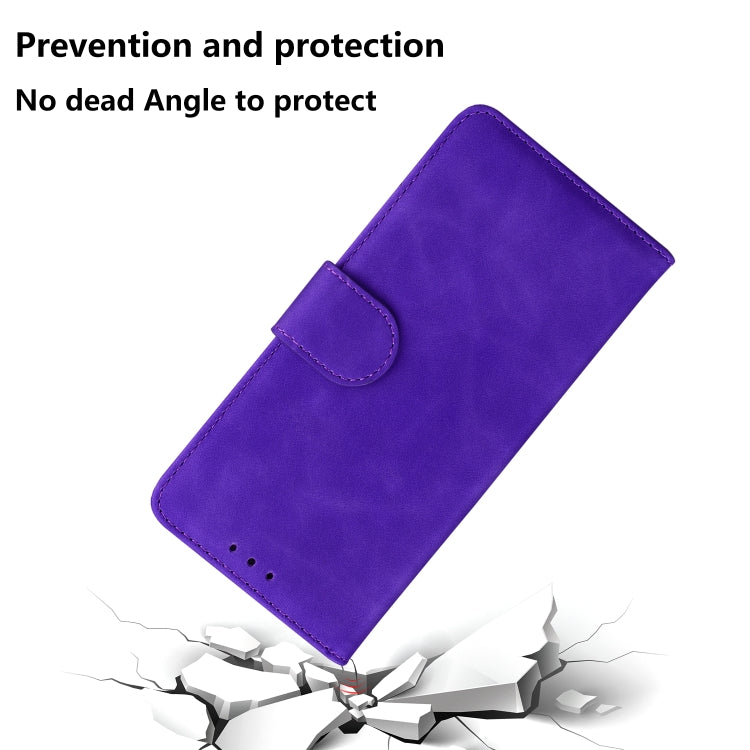 For Samsung Galaxy S20 Skin Feel Pure Color Flip Leather Phone Case(Purple)