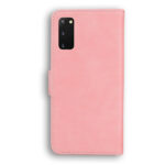 For Samsung Galaxy S20 Skin Feel Pure Color Flip Leather Phone Case(Pink)