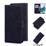 For Samsung Galaxy S20 Skin Feel Pure Color Flip Leather Phone Case(Black)