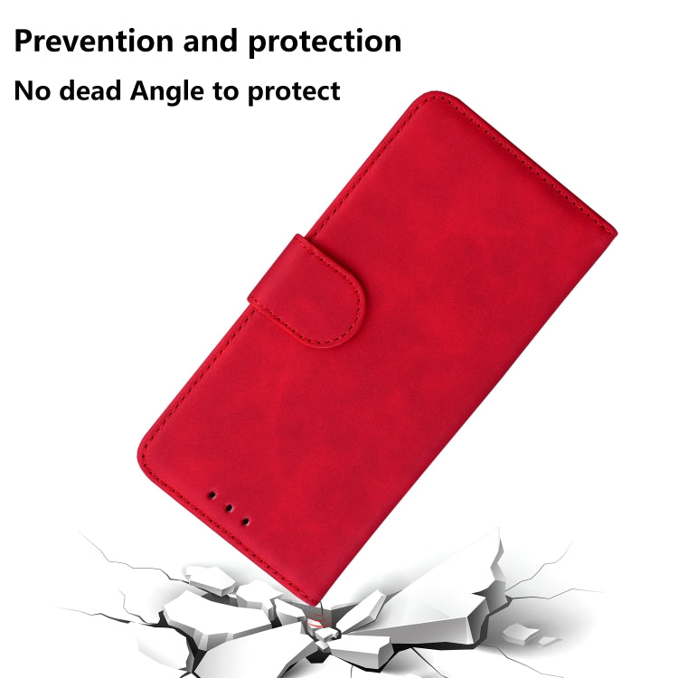 For Samsung Galaxy S20 Skin Feel Pure Color Flip Leather Phone Case(Red)