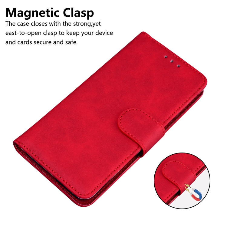 For Samsung Galaxy S20 Skin Feel Pure Color Flip Leather Phone Case(Red)