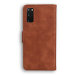 For Samsung Galaxy S20 Skin Feel Pure Color Flip Leather Phone Case(Brown)