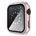 Diamond PC + Tempered Glass Watch Case For Apple Watch Series 6&SE&5&4 40mm(Pink)