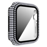 Diamond PC + Tempered Glass Watch Case For Apple Watch Series 6&SE&5&4 40mm(Black)