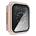 Diamond PC + Tempered Glass Watch Case For Apple Watch Series 6&SE&5&4 40mm(Rose Gold)