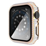 Diamond PC + Tempered Glass Watch Case For Apple Watch Series 6&SE&5&4 40mm(Rose Gold)