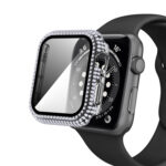 Diamond PC + Tempered Glass Watch Case For Apple Watch Series 6&SE&5&4 40mm(Transparent)