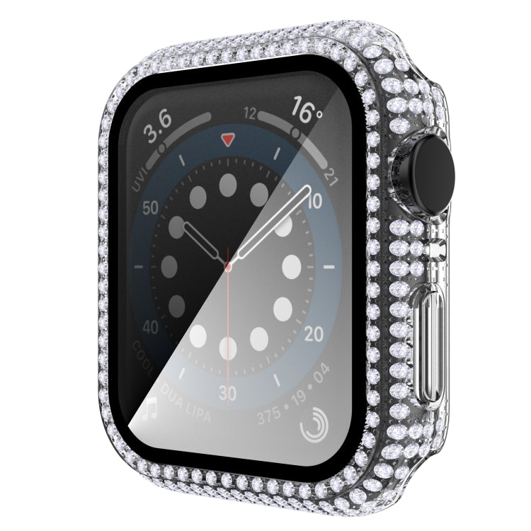 Diamond PC + Tempered Glass Watch Case For Apple Watch Series 6&SE&5&4 40mm(Transparent)