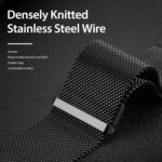 DUX DUCIS Milanese Watch Band For Apple Watch Series 8&7 41mm / SE 2&6&SE&5&4 40mm / 3&2&1 38mm(Black)