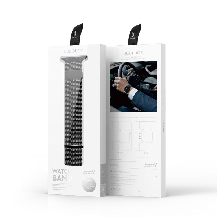 DUX DUCIS Milanese Watch Band For Apple Watch Series 8&7 41mm / SE 2&6&SE&5&4 40mm / 3&2&1 38mm(Black)