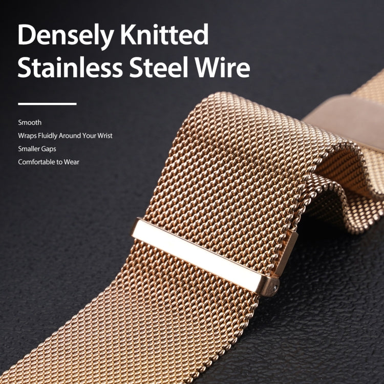 DUX DUCIS Milanese Watch Band For Apple Watch Series 8&7 41mm / SE 2&6&SE&5&4 40mm / 3&2&1 38mm(Gold)