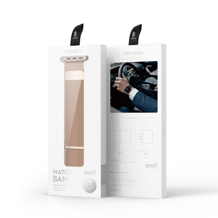 DUX DUCIS Milanese Watch Band For Apple Watch Series 8&7 41mm / SE 2&6&SE&5&4 40mm / 3&2&1 38mm(Gold)