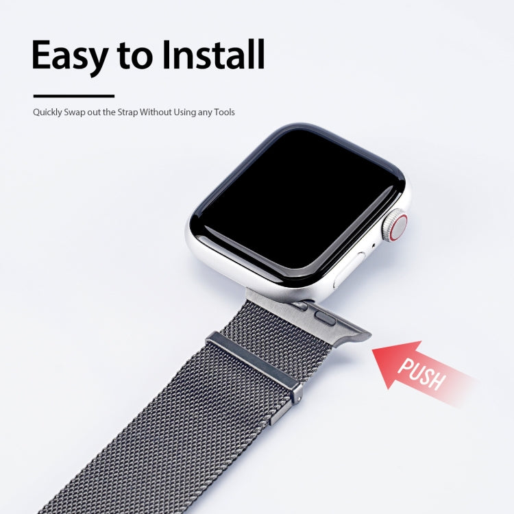 DUX DUCIS Milanese Watch Band For Apple Watch Series 8&7 41mm / SE 2&6&SE&5&4 40mm / 3&2&1 38mm (Grey)