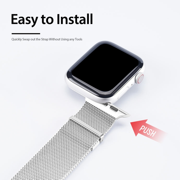 DUX DUCIS Milanese Watch Band For Apple Watch Series 8&7 45mm / SE 2&6&SE&5&4 44mm / 3&2&1 42mm(Silver)
