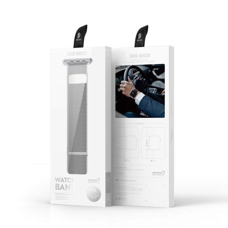 DUX DUCIS Milanese Watch Band For Apple Watch Series 8&7 45mm / SE 2&6&SE&5&4 44mm / 3&2&1 42mm(Silver)