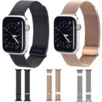 DUX DUCIS Milanese Watch Band For Apple Watch Series 8&7 45mm / SE 2&6&SE&5&4 44mm / 3&2&1 42mm(Gold)
