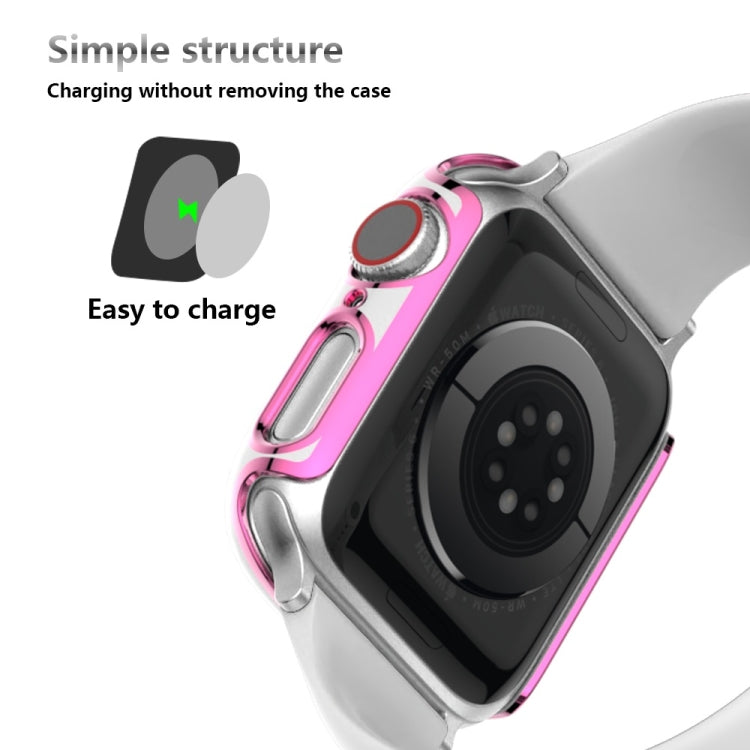 Two-color Electroplating PC Watch Case For Apple Watch Series 3&2&1 42mm(White Pink)