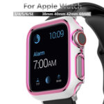 Two-color Electroplating PC Watch Case For Apple Watch Series 3&2&1 42mm(White Pink)