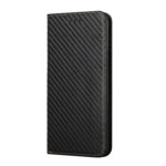 For Xiaomi Redmi Note 11 5G CN Version Carbon Fiber Texture Flip Holder Leather Phone Case(Black)