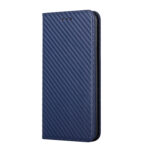 For Xiaomi Redmi Note 11 5G CN Version Carbon Fiber Texture Flip Holder Leather Phone Case(Blue)