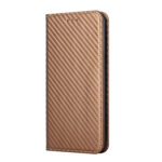 For Xiaomi Redmi Note 11 5G CN Version Carbon Fiber Texture Flip Holder Leather Phone Case(Brown)