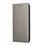 For Xiaomi Redmi Note 11 5G CN Version Carbon Fiber Texture Flip Holder Leather Phone Case(Grey)