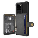 For Samsung Galaxy S20 Magnetic Wallet Card Bag Leather Phone Case(Black)