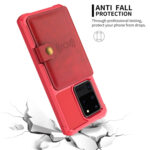 For Samsung Galaxy S20 Magnetic Wallet Card Bag Leather Phone Case(Red)