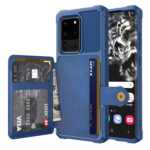 For Samsung Galaxy S20 Magnetic Wallet Card Bag Leather Phone Case(Navy Blue)