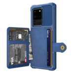 For Samsung Galaxy S20 Magnetic Wallet Card Bag Leather Phone Case(Navy Blue)