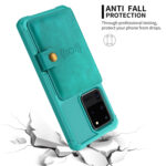 For Samsung Galaxy S20 Magnetic Wallet Card Bag Leather Phone Case(Cyan)