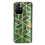 For Xiaomi Redmi Note 11 4G Electroplating Pattern TPU Phone Case(Green Rhombus)