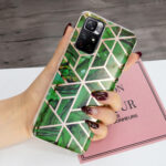 For Xiaomi Redmi Note 11 4G Electroplating Pattern TPU Phone Case(Green Rhombus)