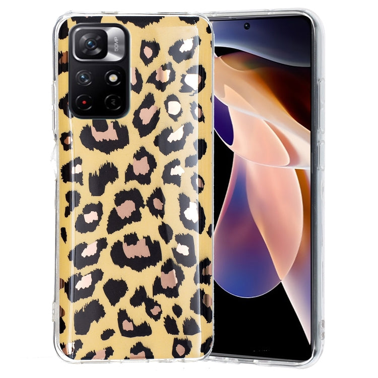 For Xiaomi Redmi Note 11 4G Electroplating Pattern TPU Phone Case(Leopard)