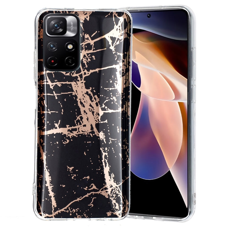 For Xiaomi Redmi Note 11 4G Electroplating Pattern TPU Phone Case(Black Gold)