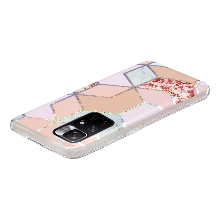 For Xiaomi Redmi Note 11 4G Electroplating Pattern TPU Phone Case(Pink Rhombus)
