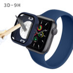 PC + Tempered Glass Film Waterproof Watch Case with Lower Cover For Apple Watch Series 8 / 7 45mm(Dark Blue)