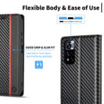 For Xiaomi Redmi Note 11 Pro China LC.IMEEKE Carbon Fiber Texture Flip Leather Phone Case(Vertical Black)