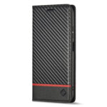 For Xiaomi Redmi Note 11 Pro China LC.IMEEKE Carbon Fiber Texture Flip Leather Phone Case(Horizontal Black)