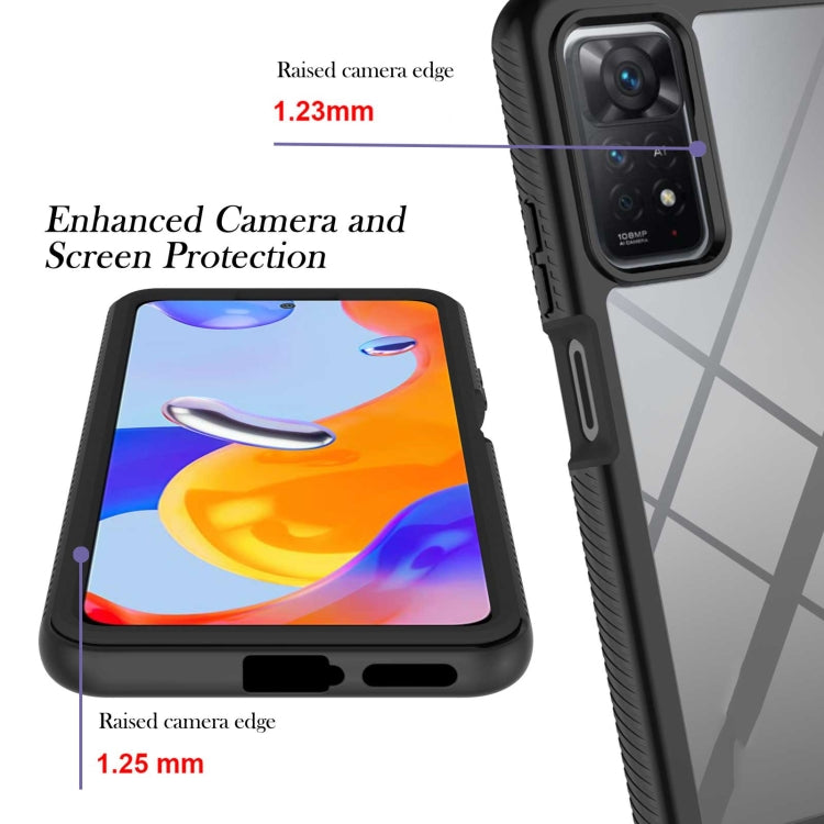 For Xiaomi Redmi Note 11 Pro 5G / 4G Foreign Starry Sky Solid Color Series PC + TPU Phone Case(Black)