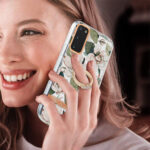 For Samsung Galaxy S20 Ring IMD Flowers TPU Phone Case(Green Gardenia)