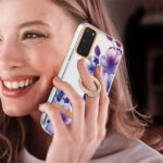 For Samsung Galaxy S20 Ring IMD Flowers TPU Phone Case(Purple Begonia)