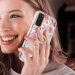 For Samsung Galaxy S20 Ring IMD Flowers TPU Phone Case(Pink Gardenia)