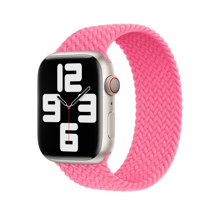 145mm Nylon Braided Watch Band For Apple Watch Series 8&7 41mm / SE 2&6&SE&5&4 40mm / 3&2&1 38mm(Pink)
