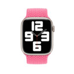 145mm Nylon Braided Watch Band For Apple Watch Series 8&7 41mm / SE 2&6&SE&5&4 40mm / 3&2&1 38mm(Pink)