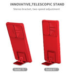 For Samsung Galaxy S22 Ultra 5G Stereoscopic Holder Sliding Camshield Phone Case(Red)