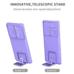 For Samsung Galaxy S22 Ultra 5G Stereoscopic Holder Sliding Camshield Phone Case(Purple)